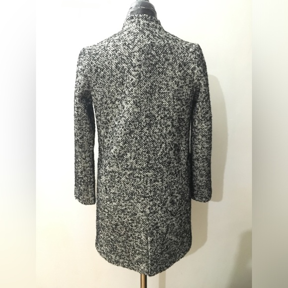 Zara Women Boucle Coat Winter Black/White Size XS - Picture 5 of 5